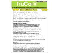 25 feuilles DIN A3 film de transfert imprimante laser couleur copieur laser / papier de transfert / papier spécial pour l'impression sur T-shirts blancs ou de couleur claire, casquettes de baseball et d'autres textiles de coton. Imprimez votre dessin sur le papier de transfert à revêtement spécial et de transférer l'image à l'aide d'une presse de transfert sur textile