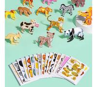 25 feuilles/lot puzzle jouet dessin animé thème animal bloc éducation préscolaire éducation cerveau pour tout-petits interactif compilation interactive