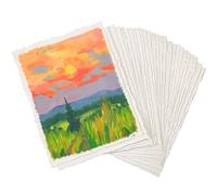 25 Feuilles Papier Aquarelle Coton 300 G/M² 20,3 x 15,2 Cm | Fait Main, Surface Texturée, Forte Absorption, Pour Aquarelle, Encre, Lettres, Invitations, Bricolage