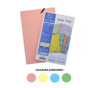 25 Fiches Bristol Et Chemise De Rangement - 125x200mm - Petits Carreaux - Couleur Pastel - Exacompta