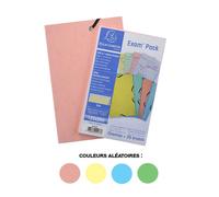 Exacompta 25 fiches Bristol et chemise de rangement, 125x200 mm, petits carreaux, couleur pastel