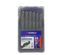 Coffret 25 forets métaux courts - queue cylindrique - Ø 1-13 mm TSX - HSS TIVOLY
