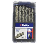 Tivoly Coffret G RECTIF 11451070017 – 25 forets métal HSS, pointe en croix Ø 1–13 mm 1/2