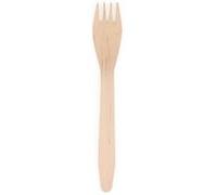 Papstar Fourchettes en bois 16 cm biodégradables – 25 pièces – Naturel