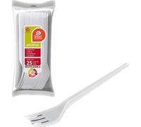 25 fourchettes réutilisables 16.5cm blanc - bestgreen 730058 Blanc G
