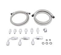 25 Inch 6AN Power Steering Pump Hose Kit en Nylon et Acier Inoxydable - Résistant à l’Eau et Haute Température, Remplacement Précis pour C10 LS Swap Connects Type 2 - Installat