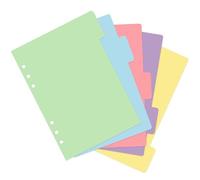 25 Intercalaires Classeur A5 Séparateurs de Dossiers D'index de Dossier A5 Registres Colorés de Dossiers à 6 Trous Adaptés aux Dossiers,Classeurs à Anneaux,Planificateurs