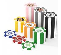 25 jetons de poker en argile personnalisés, 40 mm, poids 11,5 g, jetons de poker personnalisés avec votre logo, image ou texte, jetons de boisson personnalisés pour bar, fête, tournoi, club de golf ou