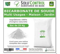 25 Kg de Bicarbonate de Soude Multi Usages, Maison et Jardin, 100% Naturel, Sachet Zip refermable
