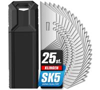 25 Lames Cutter Trapeze - Lames de Rechange pour Scraper, pour Coupe Papier, Carton, Textile, Tapis, Plastique - Lame Grattoir en Acier Carbone SK5 GRAFF