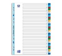 25 lots d'Intercalaires Numériques A4 31 Positions Polypro Opaque Epaisseur 12/100ème Coloris Assortis