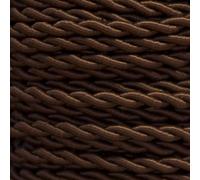 25 m Câble tressé en soie 2 x 0,75 marron -20
