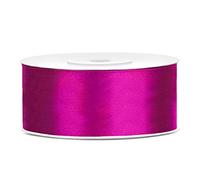 25 M de ruban bolduc satiné fuchsia 25 mm