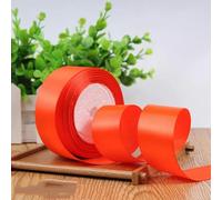 25 mètres 6/10/15/20/25/40/50 mm rubans de satin bricolage roses en soie artificielle artisanat fournitures accessoires de couture matériel de scrapbooking-orange fluorescent-20 mm