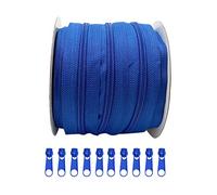 25 mètres de fermeture éclair en nylon + 10 curseurs libres tireurs en métal pour coudre, couture, fermeture éclair pour coudre sur vêtements, tissus, fermeture éclair au mètre 3#, (3232, 3#)