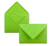 25 mini enveloppes FarbenFroh by Gustav Neuser - Vert clair - Dimensions : 5,2 x 7,6 cm - Mini enveloppes avec colle à humidifier pour bouquets de fleurs, cartes de vœux, pendentifs et cadeaux