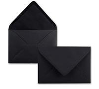 25 Mini Enveloppes Noir 5,2 x 7,6 cm Enveloppes Miniatures | Enveloppes à rabat pointu, fermeture à humidifier, Petites Pochettes pour Messages - FarbenFroh by GUSTAV NEUSER