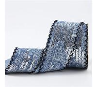 25 mm/38 mm Paillettes Denim Sangle Nœud Fait Main Accessoires Cheveux Rubans Matériaux De Bricolage Vêtements(Color-06,25 mm 5yards)