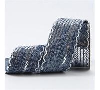 25 mm/38 mm Paillettes Denim Sangle Nœud Fait Main Accessoires Cheveux Rubans Matériaux De Bricolage Vêtements(Color-04,38 mm 5yards)