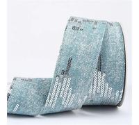 25 mm/38 mm Paillettes Denim Sangle Nœud Fait Main Accessoires Cheveux Rubans Matériaux De Bricolage Vêtements(Color-07,25 mm 5yards)