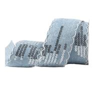 25 mm/38 mm Paillettes Denim Sangle Nœud Fait Main Accessoires Cheveux Rubans Matériaux De Bricolage Vêtements(Color-01,25mm 50 yards)