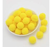 25 mm - Environ 36 mini pompons colorés pour bricoler - Petites boules en feutre multicolores - Petits pompons moelleux en peluche pour décorer, couture, bricolage, artisanat créatif, jaune