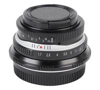 25 Mm F1.7 Lentille de Caméra Manuelle avec Capuchon Avant Large Objectif de Mise au Point Manuel D'ouverture pour G1 G3 G5 G6 G7 M4 / 3 Mount Mirrorless Camera (Noir)