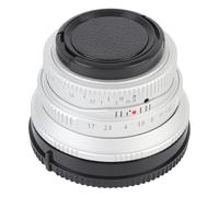 25 Mm F1.7 Lentille de Caméra Manuelle avec Capuchon Avant Large Objectif de Mise au Point Manuel D'ouverture pour G1 G3 G5 G6 G7 M4 / 3 Mount Mirrorless Camera (Argent)