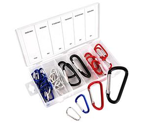 25 mousquetons en Aluminium, Assortiment de mousquetons de différentes Couleurs