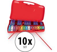 25 Notes Carillon Chromatique Glockenspiel Educatif de Enfants 10x Set Baguette