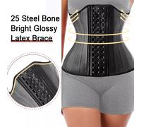 25 os en acier Latex caoutchouc taille formateur Cincher Corset Shapewear minceur ventre corps Shaper modélisation sangle ceinture réductrice noir