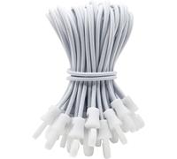 25 Pack 6"" Short Tarpaulin Bungee Cord With Hooks For Tarp-Small Tarpaulin Hooks (White)