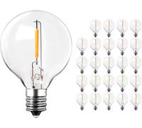 25 Pack G40 Led Replacement Bulbs,1w E12 Small Edison Screw Light Bulb,Clear Glass Globe Light Bulbs Warm White 2200k For Indoor And Outdoor String Lights