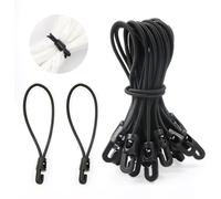 25 Pack Rubber Bungee Cord With Hooks 15cm Tarpaulin Tensioner With Short Hook For Tarps Nets Banners Camping Black
