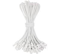 25 Pack Short Bungee Cord With Hooks 10 Inch Small Tarpaulin Hooks (White)