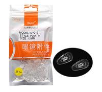 (25 paires) Bouchon de nez pour lunettes, matériau en silicone, souple, pressé et vissé par Dhoptical (recharge, 15 mm)