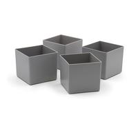25 pcs. boîte d'insertion E90/2, 99x99x90 mm, gris, standard industriel, pour tiroirs, boîtes d'assortiment etc., en polystyrène à haute résistance aux chocs