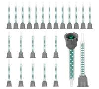 25 Pcs Buses pour Colle Epoxy Bi-composant, Embouts de Mélange époxy, embouts mélangeurs statiques carrés, buses pour pistolet à peinture époxy résine pour cartouches de colle AB (1:1)