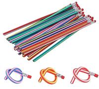 25 Pcs Doux Flexible Bendy Crayons Crayon Pliable pour Enfants,Remplissage de Sacs de Fête pour les Enfants pour Les Fournitures de Papeterie Scolaire de Noël