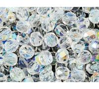 25 pcs Faceted Fire Polished Pressed Czech Glass Beads 8mm (0.32in), 00030-28701 Crystal AB