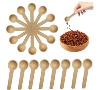 25 pcs mini cuillères en bois 3x1 pouces petites cuillères en bois pour sel, sucre, pots d'épices, café, miel, bonbons, assaisonnement, ensemble de anti-calcul non glissées