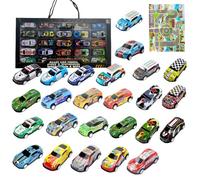 25 Pcs Petite Voiture Enfant Et Une Carte,Petites Voitures,Voiture Jouet,Mini Voiture, Voiture De Course MéTal, Jouets pour GarçOn Fille Cadeau IdéE Cadeau GarçOn 3 4 5 6 7 8 Ans