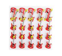 25 Pcs Pin's En Forme De Guitare, Broche Lumineuse Led De Guitare Badges D'instruments De Musique Épingle De Guitare Revers Broche De Guitare Électrique Épingle À Revers Pour Sac À Dos Chemise Veste