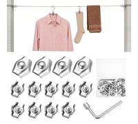 25 Pcs pour Duplex Clips Serre-câbles Métalliques, Clips Serre Cable Inox, Serre-câbles en Acier Inoxydable 304 pour Haubans, Cordes à Linge, Clôtures, Auvents, Tendeurs Fixes + Clé Hexagonale
