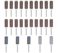 25 Pcs Tambours de Ponçage pour Dremel Outil Rotatif, Manchons de Ponçage Grain 180/240/600/1000/1500/2000, Manchons Abrasifs avec 3mm Tiges pour Accessoires de Ponçage, Polissage Métallique