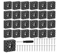 25 PcsPied de Meubles, Pieds en Caoutchouc à Visser, Pieds en Caoutchouc Carrés Antidérapants, Patins en Caoutchoucs pour Meubles, Électronique, Application, Chaises(30 x 30 mm)