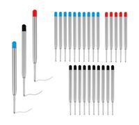 25 pièce Cartouche Stylo Bille,Recharge Stylo Bille,Stylo Bille Pointe Fine, Rollerball refill,Recharge Remplacement,Pour Remplacement Recharges Stylo à Bille,bleu,noir,rouge
