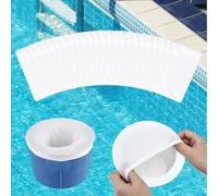 25 Pièce Chaussette Skimmer Piscine Réutilisable Chaussette Filtre Piscine Blanc Prefiltre Skimmer Piscine Nylon Élastique Chaussettes d'écumeur de Piscine pour Débris et Saleté Maillage Ultra-Fin