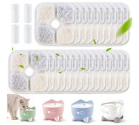 25 Pièce Filtre pour Fontaine à eau pour Chat, Filtre à Charbon à Triple Action Cartouches de Rechange pour Fontaine à eau avec Catit Pixi, Animaux Élément Filtrant Avec 4 Tubes Flexibles