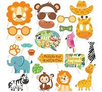 25 Pièces Accessoires de Photobooth de Fête,EAccessoires de photomaton,nfant Photobooth Kit,Marrant Forêt Animal Accessoires Photo à Thème pour Anniversaire, Baby Shower, Anniversaires de Fête